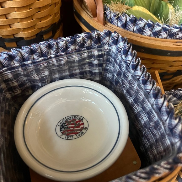 J.W. Longaberger Miniature Woven Basket Collection with Plaid Lining. - Picture 7 of 8